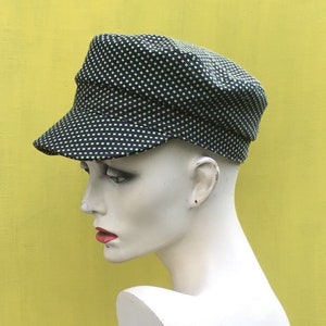 Green fisherman cap for women, fiddler cap, Greek cap