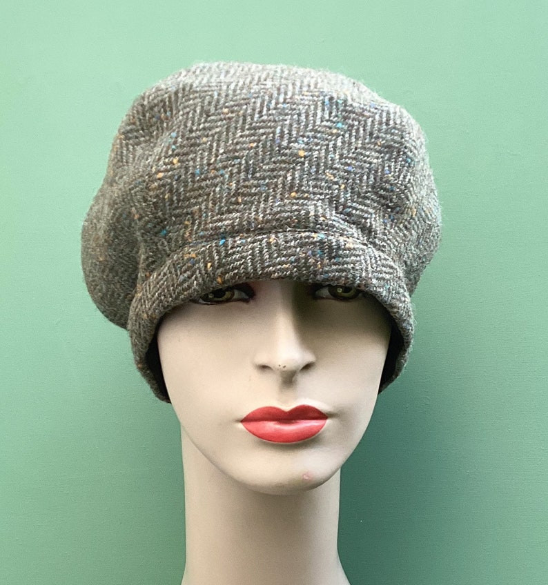 Tweed Wool 5 Panel Beret Made From Recycled Fabric | Etsy