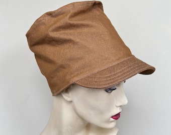 Handmade slouchy fisherman cap, recycled fabric, sustainable fashion, soft and stylish