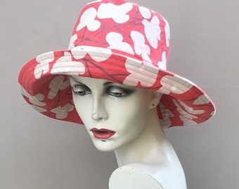 Wide brim cotton sun hat, sun hat women, beach hat, cotton hat, sun hat