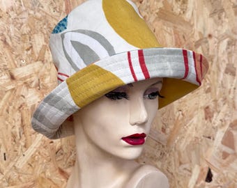 Handmade Bright Cotton Bucket Hat | Tall Crown Hat | Recycled Fabric Hat | Colourful Statement Festival Hat | Sustainable Fashion