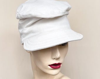 Slouchy fisherman cap/Handmade Tall crown hat/recycled denim fabric/sustainable clothing