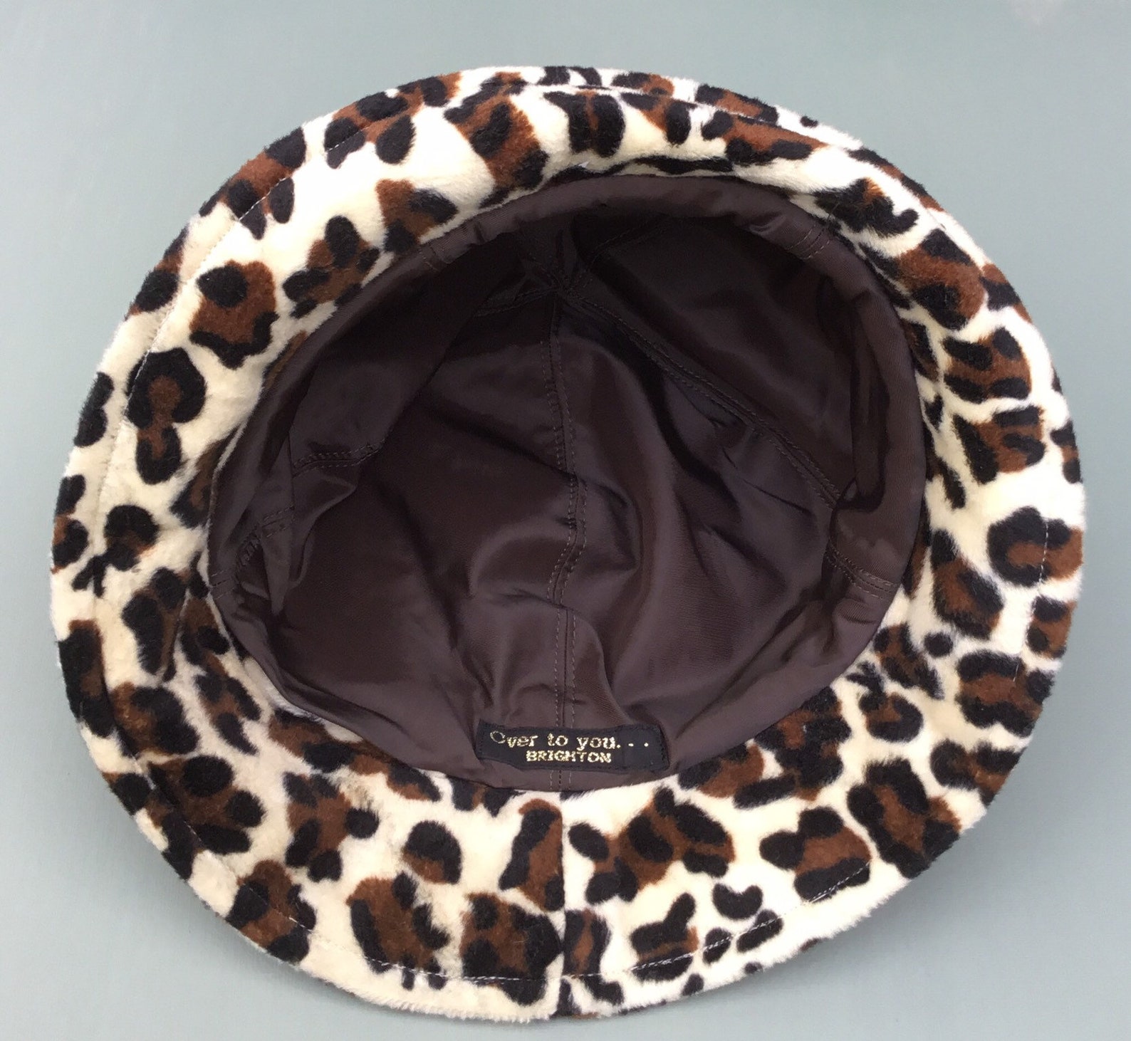 Leopard print faux fur hat animal print cloche hat | Etsy