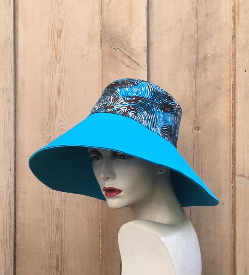 brimmed hat for women,large brim hat big brim sun hat foldable hat reversible sun hat travel hat Bright blue hat