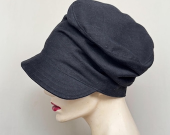 Slouchy fisherman cap/Handmade Tall crown hat/recycled denim fabric/sustainable clothing