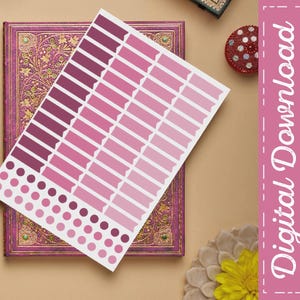 Pink Printable Stickers | Planner & Journal Stickers | Scrapbooking | Digital Stickers | Bullet Journal | Label Stickers | Printable Clipart