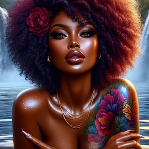 Strahlendes Frauenportrait: Digitale Malerei, Rose & Gold