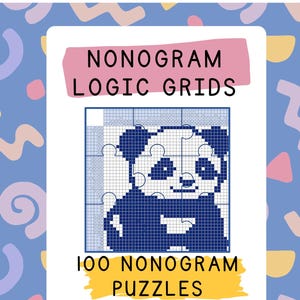 100 Nonogram Puzzles | Logic Grid, Picross Brain Games (PDF)