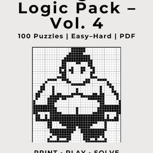 100 nonogrampuzzels | Logische roosters, van makkelijk tot moeilijk (digitaal)