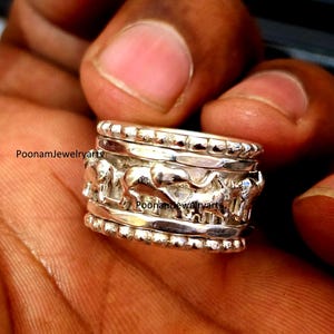 Elephant Spinner Ring, Thumb Spinner Ring, Spinner Ring, 925 Silver Boho Spinner Ring, Unique Item Gift Ring, Womens Ring,