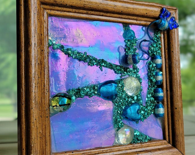 Mosaic Glass Art - Blues