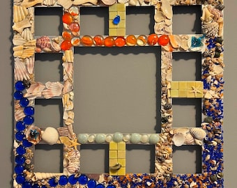Seashell Mosaic Collage Frame - 16x16