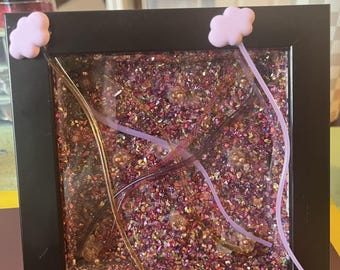 Handmade mixed medial framed art