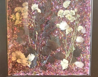 Handmade Mixed Media Dried Flower Wall Art