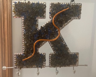 Repurposed key hook, jewelry hanger.