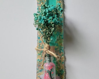 Suncatchers, Colorful Glass w/dried flowers