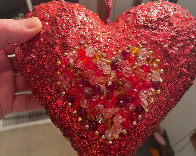 Love/Handmade Beaded Heart Ornament