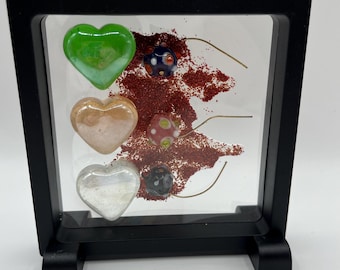 Black framed glass art