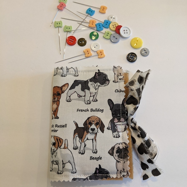 Needlebook, Needle Book, Needle Case, Sewing Supplies, Sewing Book, Needle Organizer, Needle Storage, Gift for Sewer, Dog Lover Gift