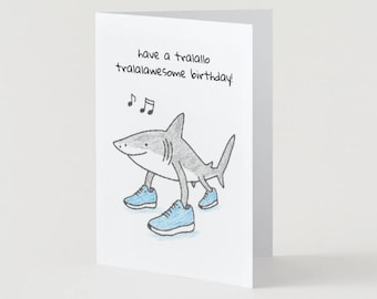 Tralalalo Tralala PRINTABLE Birthday Card | Italian Brainrot Meme Greeting Card | Funny Shark Card | Digital Download 5x7, 4x6 with Envelope