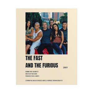 Fast and Furious Movie Poster, Vintage Film Decor, Wall Art Print, Home Theater Decoration, Gift for Film Lovers, Retro Movie Memorabilia