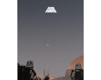 Star Wars Rolled Poster, Sci-Fi Movie Wall Art, Gift for Fans