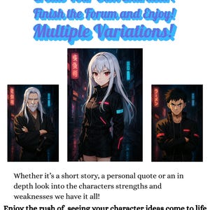 25 dollar Custom Original Character Design, Basic or Premium Version with Extra Benefits!