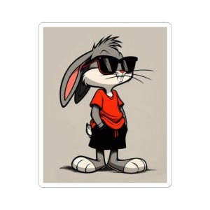 Stylish Bunny Kiss-Cut Stickers | Cool Rabbit Decals for Laptop, Water Bottle, Phone, Party Favors, Kids & Teens
