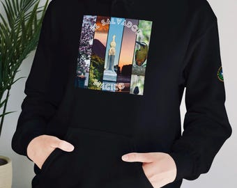El Salvador Mágico Hoodie | Unisex Black Hoodie | Salvadoran Heritage Sweatshirt | Travel Gift