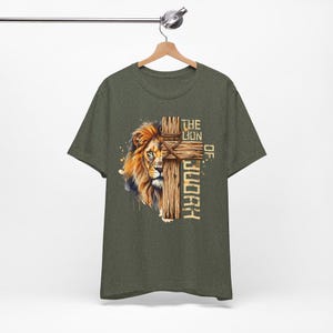 Lion of Judah Cross Shirt Design – Christian Jesus PNG, Faith Religious Digital Download Graphic Tee for Believers