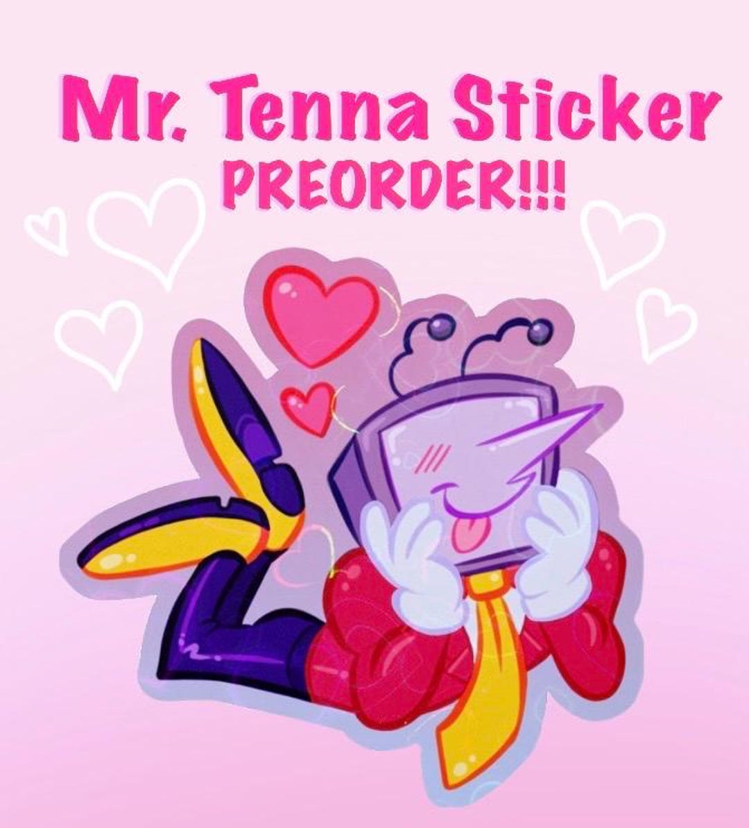 Mr. Tenna Heart Holographic Sticker! | PREORDER!!! - Etsy
