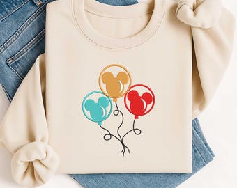 Mickey Balloon Embroidery Design: Mouse Head Pattern (3-9 inch sizes)