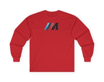 BMW M Logo Inspired Long Sleeve | Ultra Cotton Car Tee | Motorsport Graphic Shirt | Racer Gift | Custom Car Lover Top