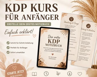 Corso KDP per principianti | Mini guida + appunti in PDF | Crea e vendi prodotti digitali | Avvia un'attività su Etsy