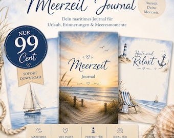 Diario del tempo in mare in PDF | Pagine per appunti nautici da stampare | Diario di spiaggia e mare | Formato US Letter stampabile | Download immediato | 99 centesimi