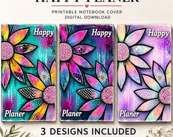 Quaderno Happy Planner – Pacchetto di 3 design – Blu, Rosa, Crema – Stampabile in formato A4 – Download digitale