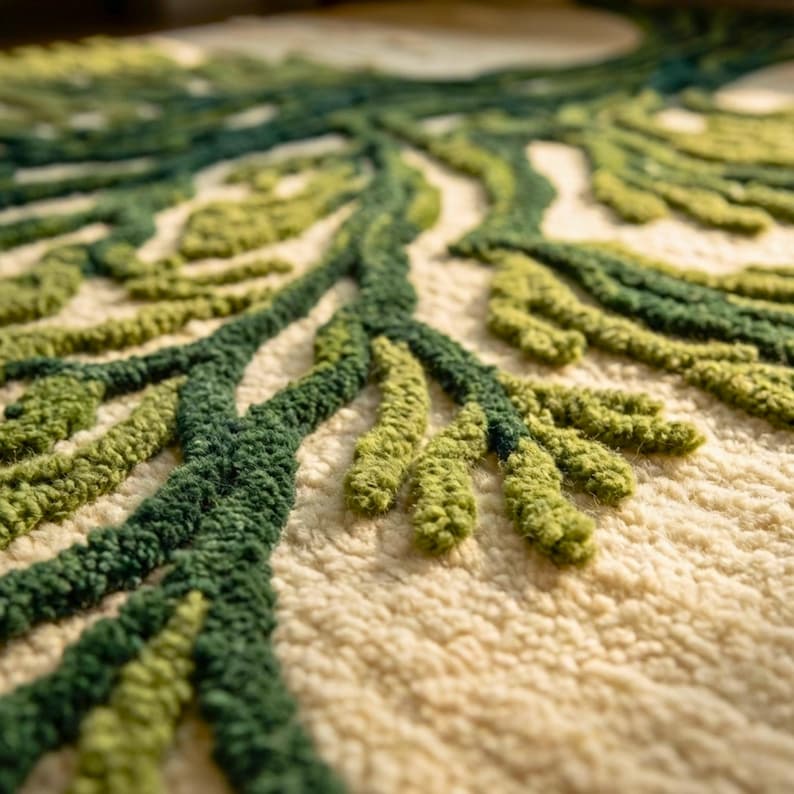 Green Tree Hand Tufted Wool Rug, Kids Nursery & Playroom Area Rug ...