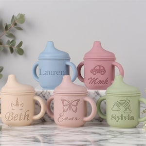 Custom Name Silicone Pacifier cup,Personalized Engraved Silicone cup, Toddler Training Cup, Silicone Cup for Baby,Toddler tumbler,Baby cup