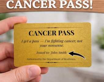 Custom Cancer Wallet Card – Funny Cancer Patient Gift – Chemo Support Gift – Custom Encouragement Card – Cancer Survivor Humor Gift