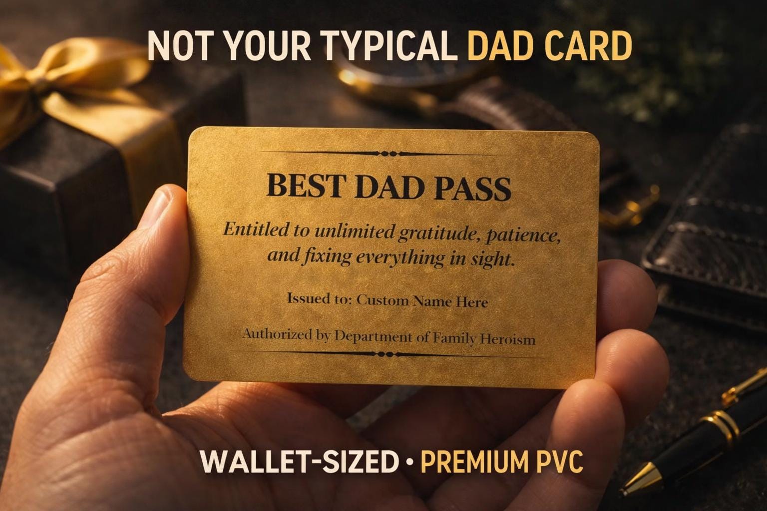Funny Fathers Day Card for Dad – Best Dad Pass Wallet Card – Dad ...