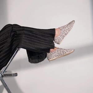 Leopard Print Loafers: Genuine Leather Lining, Slim Fit
