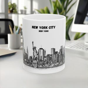 New York City Mug USA mug, Travel Souvenir mug, City skyline, Landmark mug, Coffee mug, Unique mug, White ceramic mug, 11oz 15oz mug