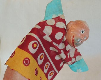 Vintage Hand Puppet.. Monkey With Composition Head