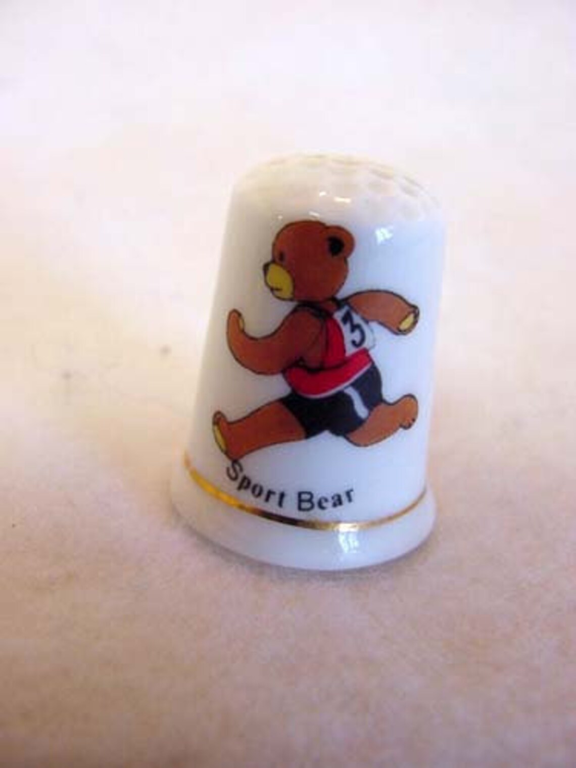 4 Vintage English Bone China Teddy Bear Thimbles.. Rocker Etsy