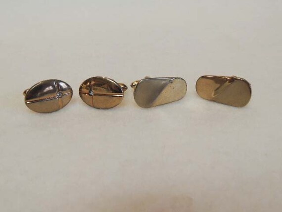 2 Sets Of Goldtone Men's Cufflinks From 1960's.. SWANK