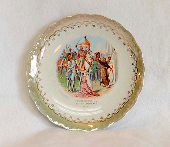 Antique  ADVERTISING PLATE Dated 1919.. Favilla-Bricca Co. Colorful Crusaders