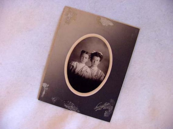 Cabinet Photo Of Two Young Girls By Lucerne Studio Portland, Ore. Circa 1890