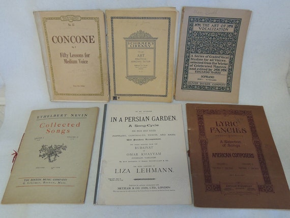 Estate Vintage Music Singing Songbooks.. Lot of 6..  1889-1920