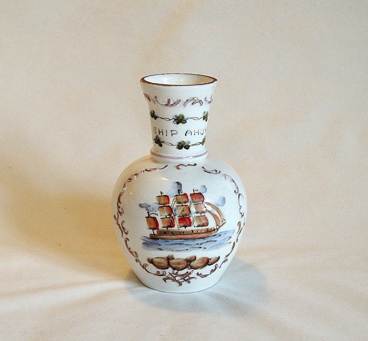 Vintage Fenton Charleton Vase Hand Painted Embossed Milk