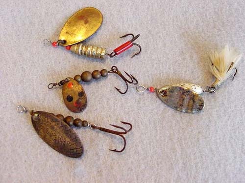 Vintage Group Of 4 Fishing Spinners Lures.. C P Swing Made In France And  Others